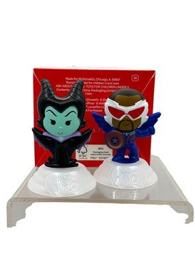 Disney 100th Anniversary McDonalds Maleficent & Falcon Collectible Figurines Set